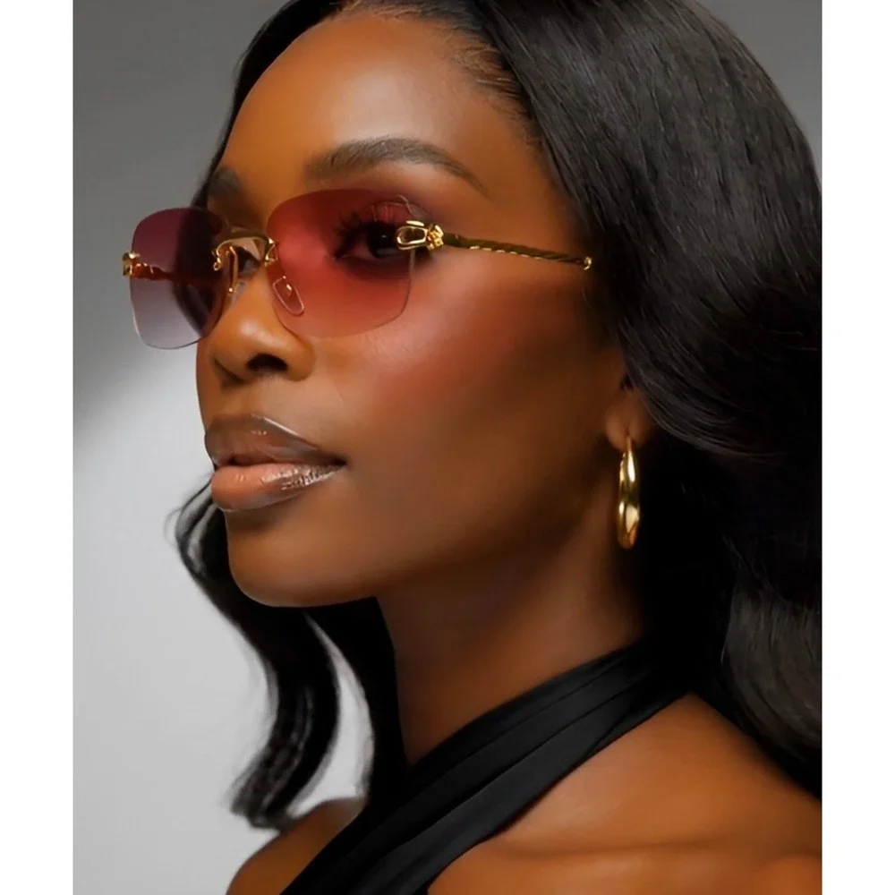 Pink Sunglasses Fashion Women Trendy Sun Glasses Retro Luxury UV400 Protect 2026